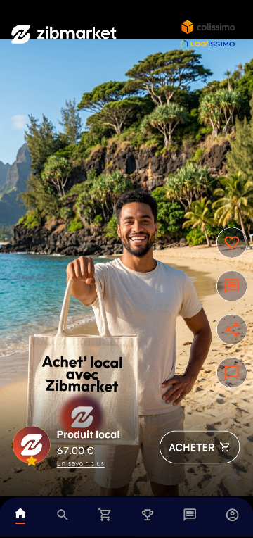 Aperçu de l'application Zibmarket